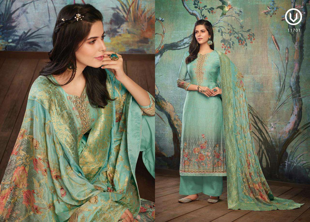 ROMA VOL-2 BY VIVEK FASHION 11701 TO 11708 SERIES DESIGNER SHARARA SUITS BEAUTIFUL STYLISH FANCY COLORFUL PARTY WEAR & OCCASIONAL WEAR PURE MUSLIN DIGITAL PRINTED DRESSES AT WHOLESALE PRICE