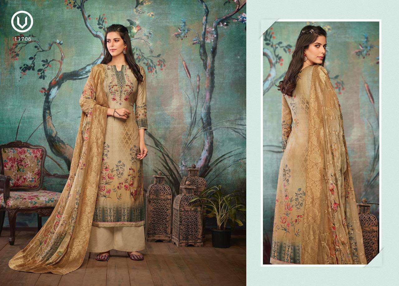 ROMA VOL-2 BY VIVEK FASHION 11701 TO 11708 SERIES DESIGNER SHARARA SUITS BEAUTIFUL STYLISH FANCY COLORFUL PARTY WEAR & OCCASIONAL WEAR PURE MUSLIN DIGITAL PRINTED DRESSES AT WHOLESALE PRICE