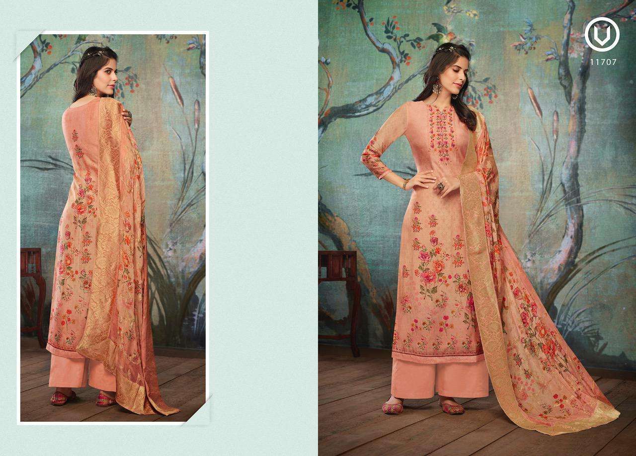ROMA VOL-2 BY VIVEK FASHION 11701 TO 11708 SERIES DESIGNER SHARARA SUITS BEAUTIFUL STYLISH FANCY COLORFUL PARTY WEAR & OCCASIONAL WEAR PURE MUSLIN DIGITAL PRINTED DRESSES AT WHOLESALE PRICE