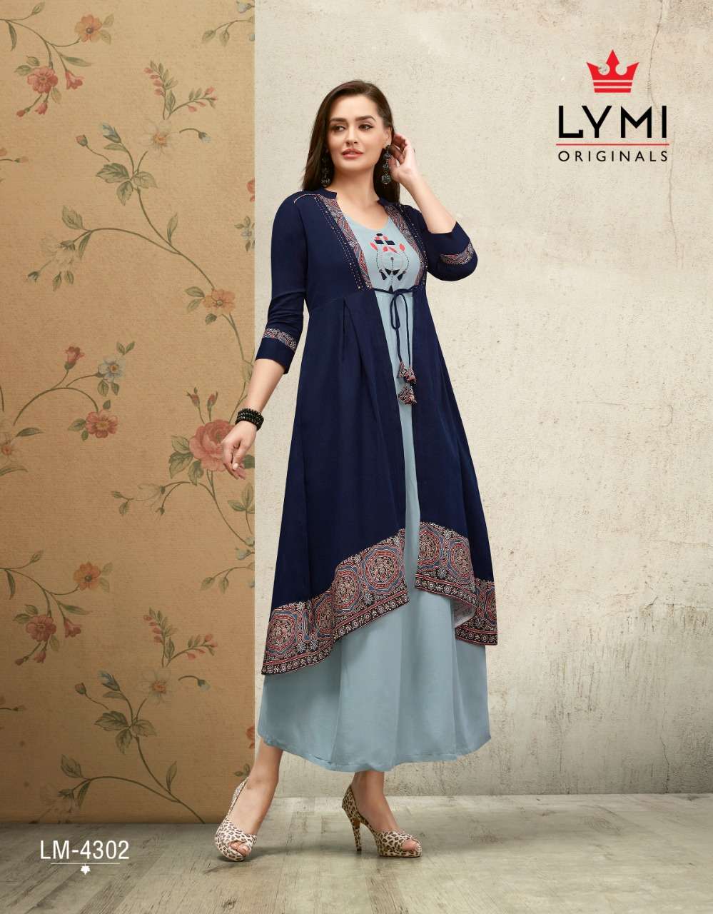 HALL MARK BY LYMI ORIGINAL 4301 TO 4308 SERIES STYLISH FANCY BEAUTIFUL COLORFUL CASUAL WEAR & ETHNIC WEAR HAND WORK RAYON KURTIS AT WHOLESALE PRICE