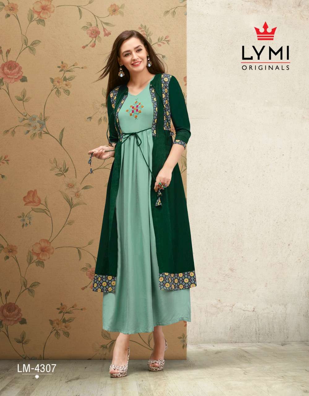 HALL MARK BY LYMI ORIGINAL 4301 TO 4308 SERIES STYLISH FANCY BEAUTIFUL COLORFUL CASUAL WEAR & ETHNIC WEAR HAND WORK RAYON KURTIS AT WHOLESALE PRICE