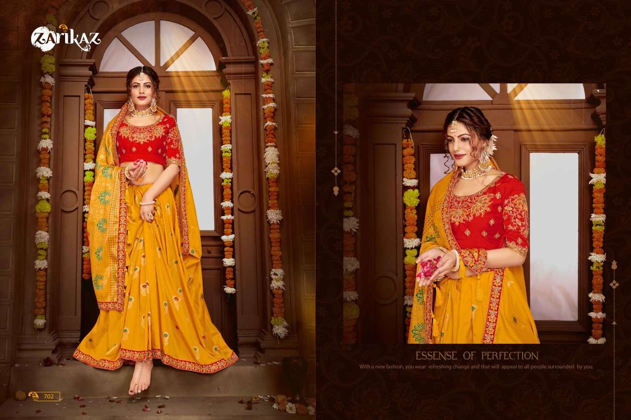 RAJVEE VOL-7 BY ZARIKAZ 701 TO 706 SERIES INDIAN TRADITIONAL WEAR COLLECTION BEAUTIFUL STYLISH FANCY COLORFUL PARTY WEAR & OCCASIONAL WEAR BANARASI SILK EMBROIDERED SAREES AT WHOLESALE PRICE
