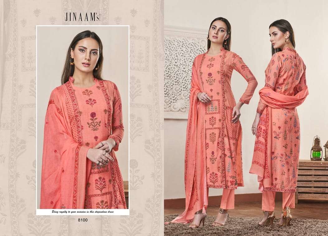 JINAAM ANAITA BY JINAAM DRESSES 8136 TO 8141 SERIES BEAUTIFUL SUITS STYLISH FANCY COLORFUL PARTY WEAR & OCCASIONAL WEAR COTTON SILK DRESSES AT WHOLESALE PRICE