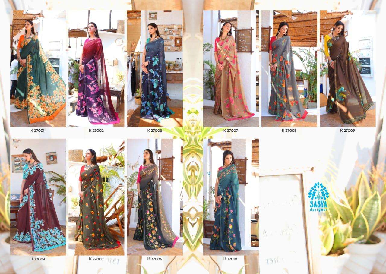 SAAVNI BY SASYA DESIGNER 27001 TO 27010 SERIES INDIAN TRADITIONAL WEAR COLLECTION BEAUTIFUL STYLISH FANCY COLORFUL PARTY WEAR & OCCASIONAL WEAR MAL MAL COTTON SAREES AT WHOLESALE PRICE