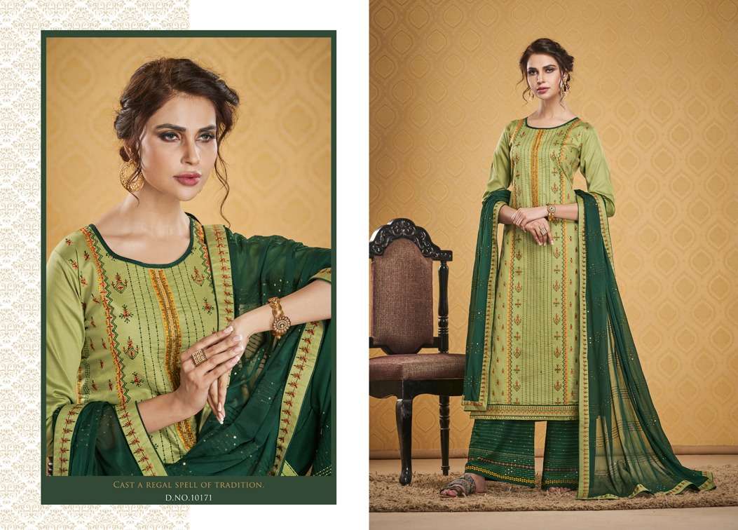 SAFARI BY RAMAIYA 10171 TO 10178 SERIES BEAUTIFUL SUITS STYLISH FANCY COLORFUL PARTY WEAR & OCCASIONAL WEAR JAM SILK WITH EMBROIDERY DRESSES AT WHOLESALE PRICE