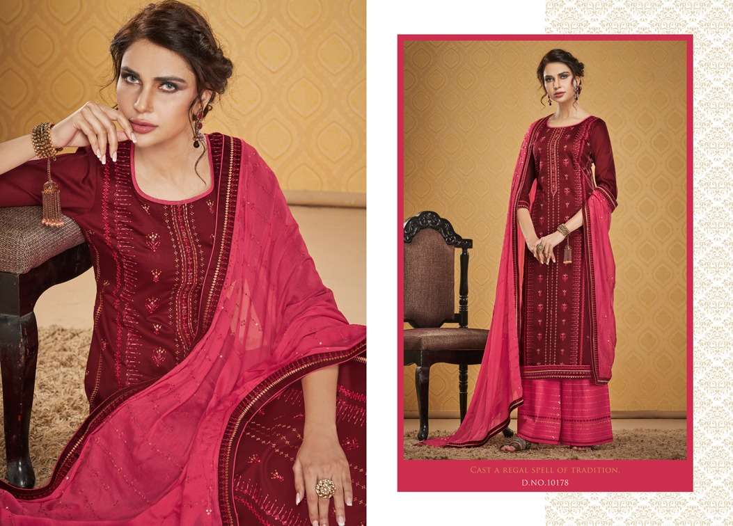 SAFARI BY RAMAIYA 10171 TO 10178 SERIES BEAUTIFUL SUITS STYLISH FANCY COLORFUL PARTY WEAR & OCCASIONAL WEAR JAM SILK WITH EMBROIDERY DRESSES AT WHOLESALE PRICE