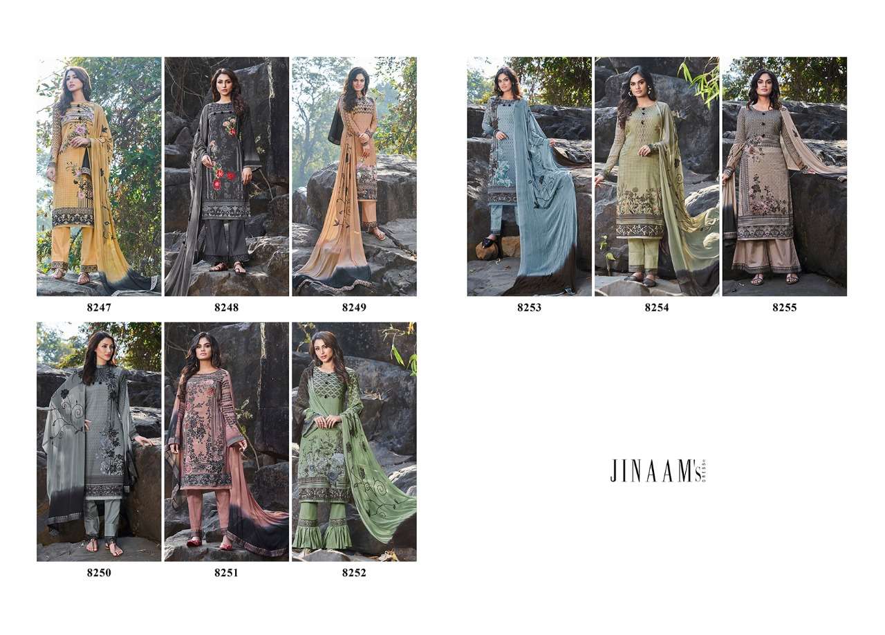 ADEENA BY JINAAMS DRESSES 8247 TO 8255 SERIES BEAUTIFUL SUITS STYLISH FANCY COLORFUL PARTY WEAR & OCCASIONAL WEAR COTTON SATIN DIGITAL PRINTED DRESSES AT WHOLESALE PRICE
