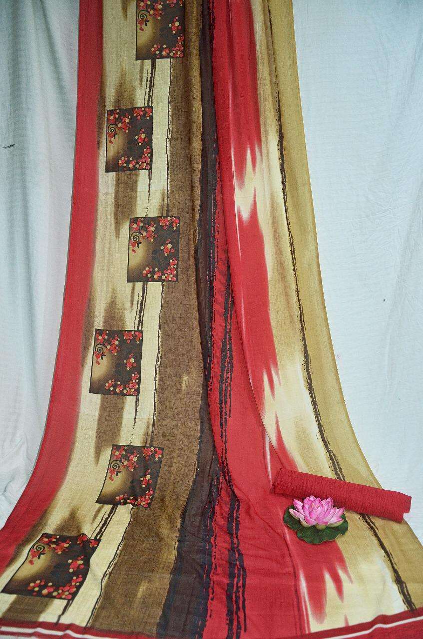 NON CATALOG BY VRANDA FASHION 1001 TO 1010 SERIES INDIAN TRADITIONAL WEAR COLLECTION BEAUTIFUL STYLISH FANCY COLORFUL PARTY WEAR & OCCASIONAL WEAR GEORGETTE SAREES AT WHOLESALE PRICE