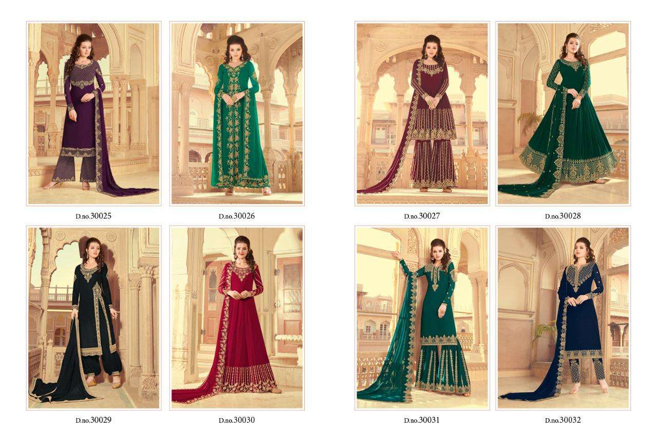 Zarkan By Rama Fashion 30025 To 30032 Series Designer Sharara Suits Beautiful Stylish Fancy Colorful Party Wear & Occasional Wear Faux Georgette Dresses At Wholesale Price
