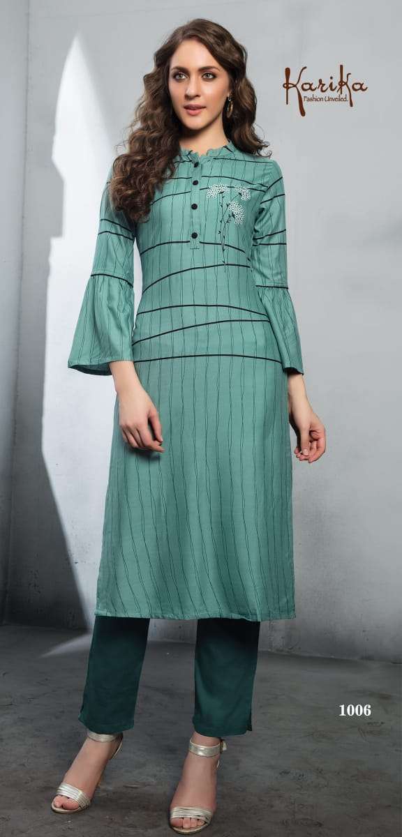 MELANGE BY KARTIKA FASHIONS 1001 TO 1006 SERIES BEAUTIFUL STYLISH FANCY COLORFUL CASUAL WEAR & ETHNIC WEAR & READY TO WEAR VISCOSE RAYON PRINTED KURTIS AT WHOLESALE PRICE