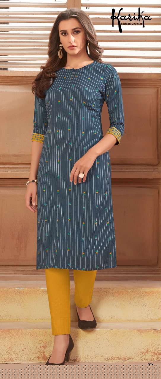 SPARKLE BY KARIKA A TO F SERIES BEAUTIFUL STYLISH FANCY COLORFUL CASUAL WEAR & ETHNIC WEAR & READY TO WEAR VISCOSE RAYON PRINTED KURTIS AT WHOLESALE PRICE