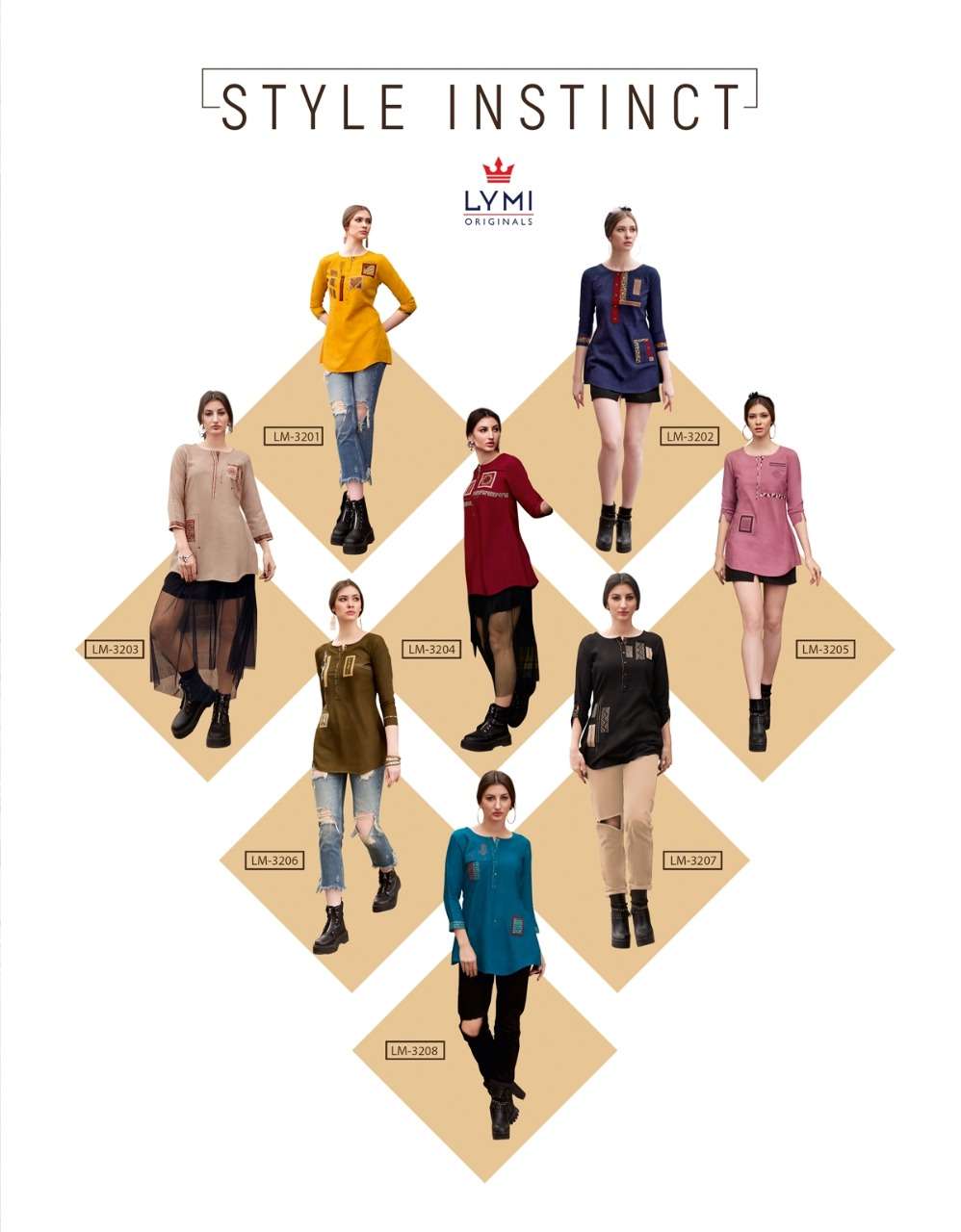 INSPIRE BY LYMI ORIGINAL 3201 TO 3208 SERIES BEAUTIFUL STYLISH FANCY COLORFUL CASUAL WEAR & ETHNIC WEAR RAYON FLEX WITH EMBROIDERY TOPS AT WHOLESALE PRICE