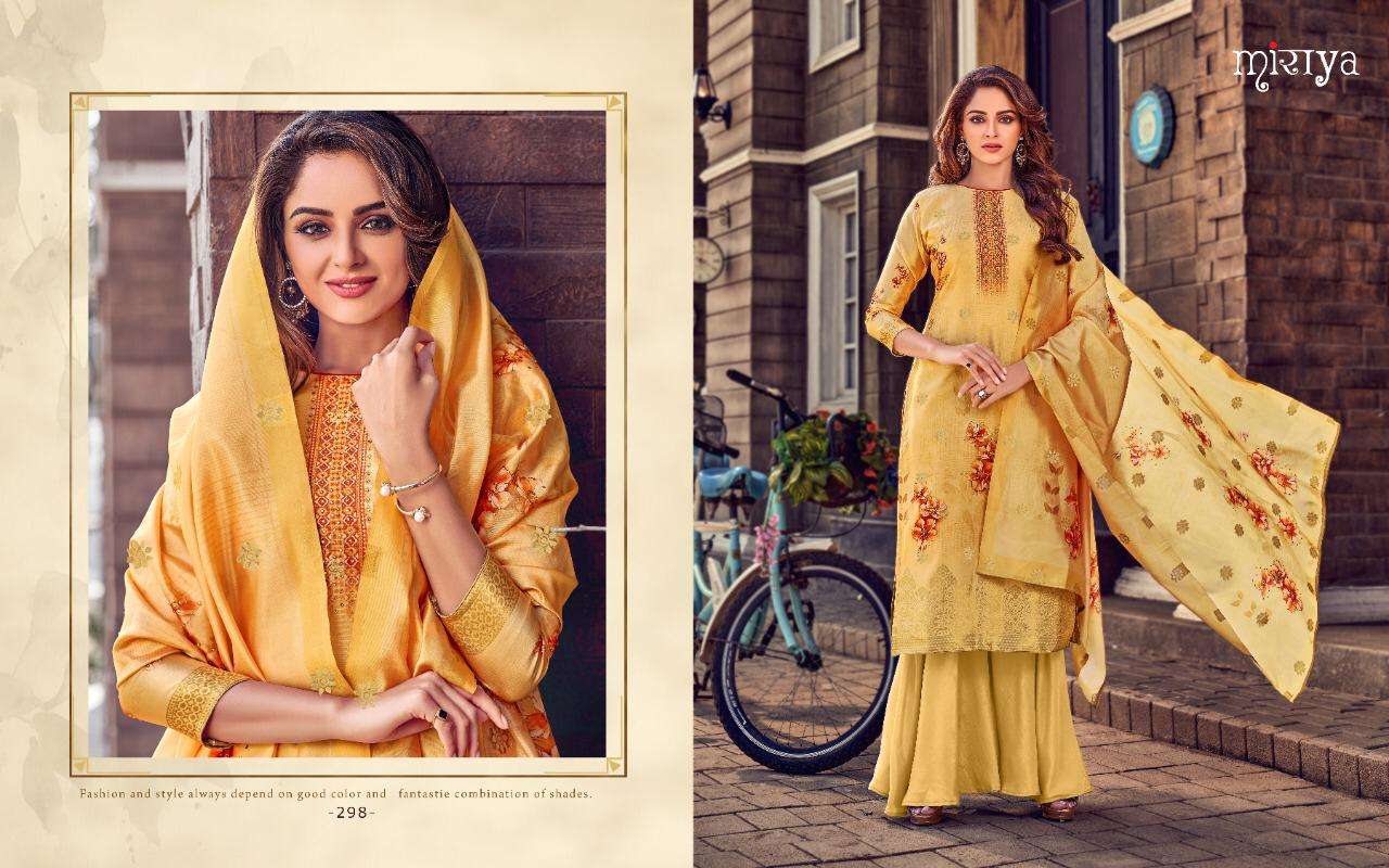 MIRAYA VOL-14 BY AARAV TRENDZ 297 TO 304 SERIES DESIGNER SHARARA SUITS BEAUTIFUL STYLISH FANCY COLORFUL PARTY WEAR & OCCASIONAL WEAR BANARASI JACQUARD DIGITAL PRINTED DRESSES AT WHOLESALE PRICE