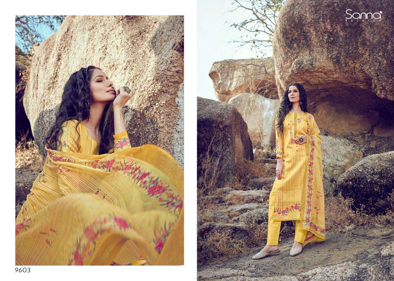 SAHEERA BY SANNA FASHION 9601 TO 6910 SERIES BEAUTIFUL SUITS STYLISH FANCY COLORFUL PARTY WEAR & OCCASIONAL WEAR PURE AZ COTTON JAM SILK DIGITAL PRINTED DRESSES AT WHOLESALE PRICE