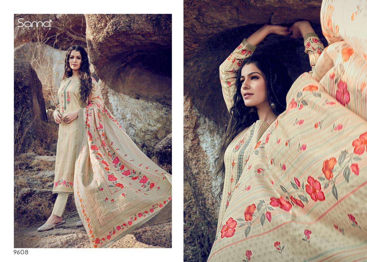SAHEERA BY SANNA FASHION 9601 TO 6910 SERIES BEAUTIFUL SUITS STYLISH FANCY COLORFUL PARTY WEAR & OCCASIONAL WEAR PURE AZ COTTON JAM SILK DIGITAL PRINTED DRESSES AT WHOLESALE PRICE