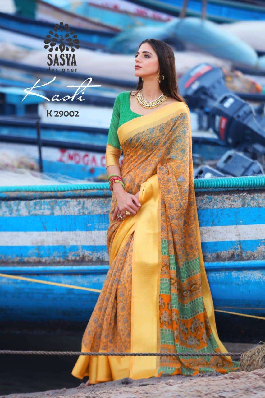 KASTI BY SASYA DESIGNER 29001 TO 29010 SERIES INDIAN TRADITIONAL WEAR COLLECTION BEAUTIFUL STYLISH FANCY COLORFUL PARTY WEAR & OCCASIONAL WEAR SOFT COTTON SAREES AT WHOLESALE PRICE