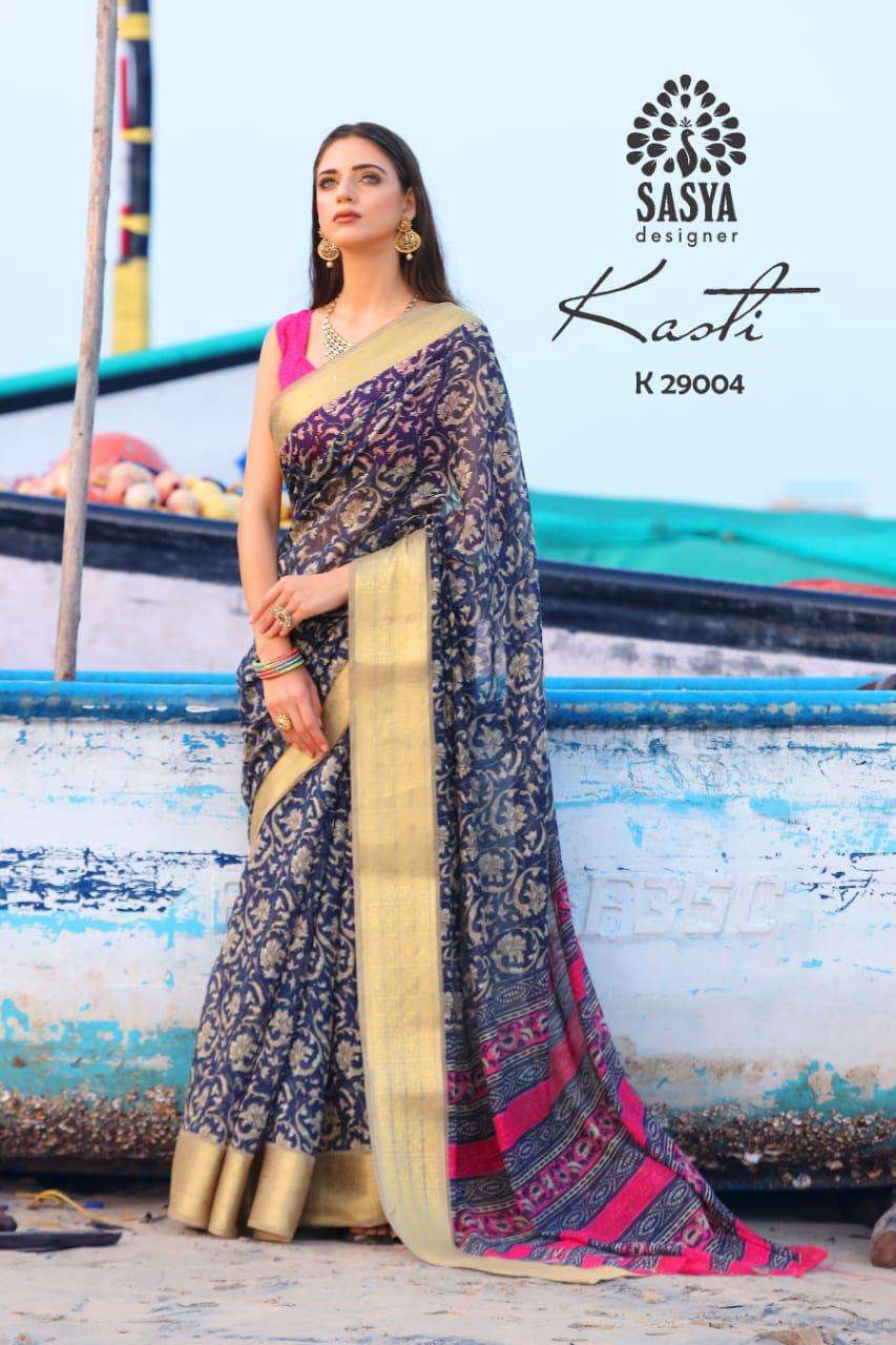 KASTI BY SASYA DESIGNER 29001 TO 29010 SERIES INDIAN TRADITIONAL WEAR COLLECTION BEAUTIFUL STYLISH FANCY COLORFUL PARTY WEAR & OCCASIONAL WEAR SOFT COTTON SAREES AT WHOLESALE PRICE