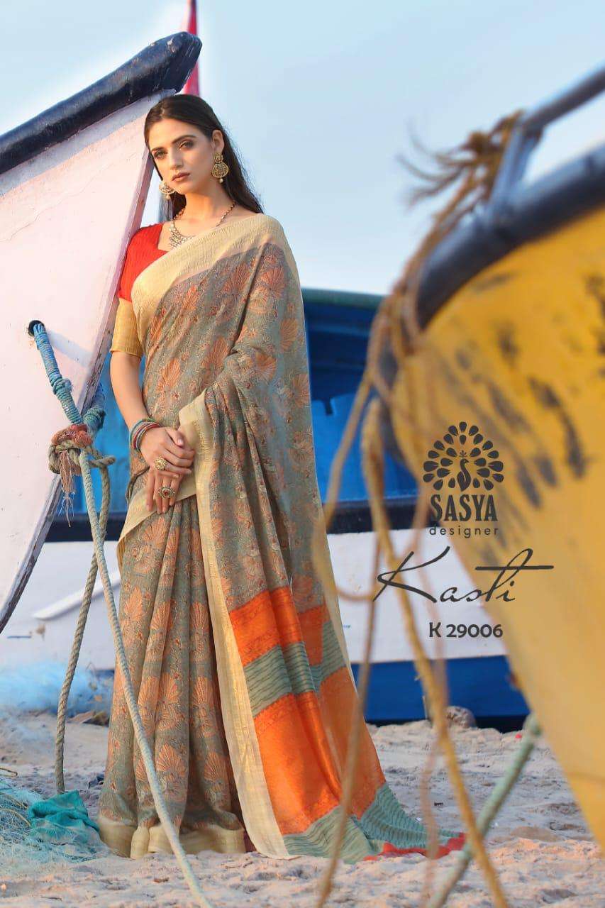 KASTI BY SASYA DESIGNER 29001 TO 29010 SERIES INDIAN TRADITIONAL WEAR COLLECTION BEAUTIFUL STYLISH FANCY COLORFUL PARTY WEAR & OCCASIONAL WEAR SOFT COTTON SAREES AT WHOLESALE PRICE