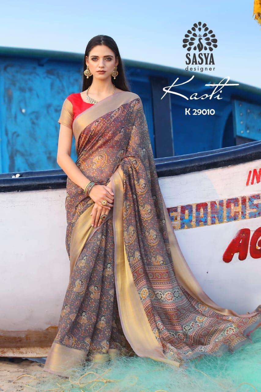 KASTI BY SASYA DESIGNER 29001 TO 29010 SERIES INDIAN TRADITIONAL WEAR COLLECTION BEAUTIFUL STYLISH FANCY COLORFUL PARTY WEAR & OCCASIONAL WEAR SOFT COTTON SAREES AT WHOLESALE PRICE