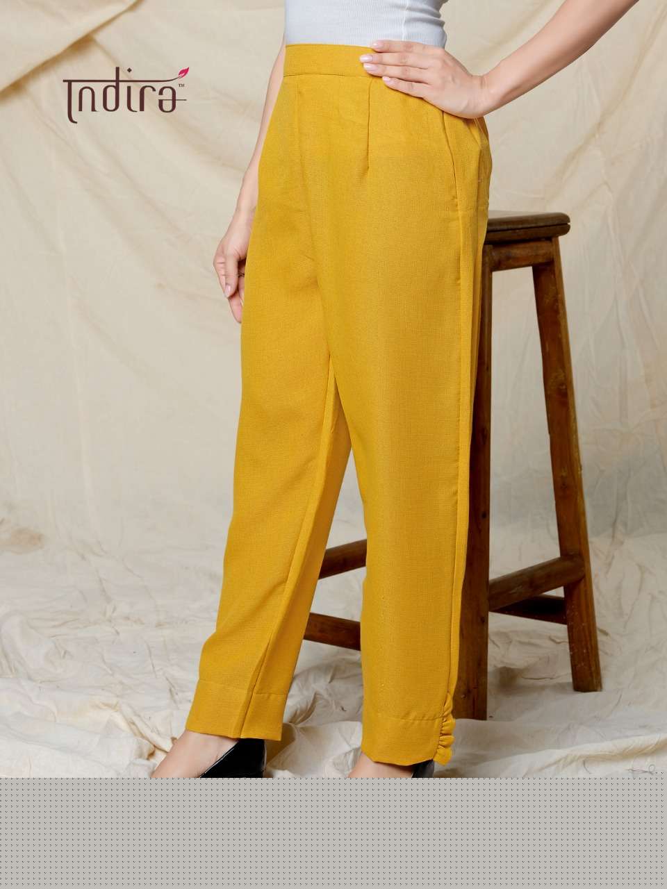 INDIRA LINEN PANTS BY INDIRA 01 TO 09 SERIES BEAUTIFUL STYLISH FANCY COLORFUL CASUAL WEAR & ETHNIC WEAR PREMIER POLYSTER PANTS AT WHOLESALE PRICE