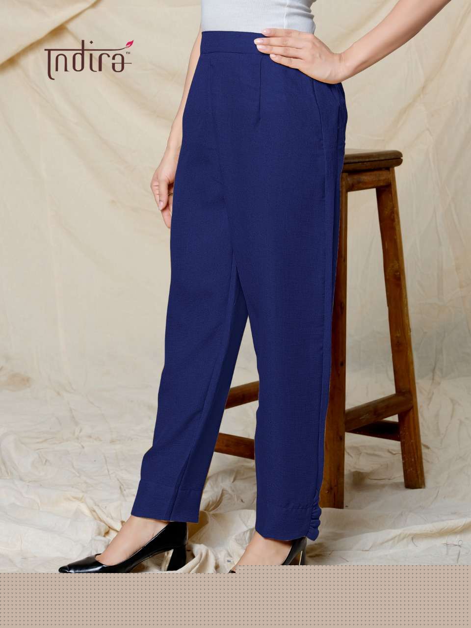 INDIRA LINEN PANTS BY INDIRA 01 TO 09 SERIES BEAUTIFUL STYLISH FANCY COLORFUL CASUAL WEAR & ETHNIC WEAR PREMIER POLYSTER PANTS AT WHOLESALE PRICE