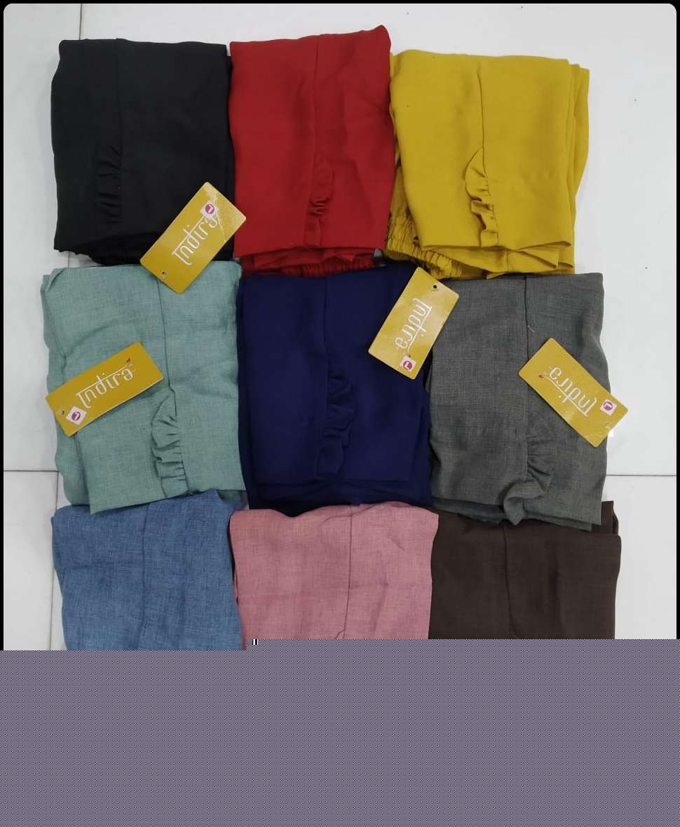 INDIRA LINEN PANTS BY INDIRA 01 TO 09 SERIES BEAUTIFUL STYLISH FANCY COLORFUL CASUAL WEAR & ETHNIC WEAR PREMIER POLYSTER PANTS AT WHOLESALE PRICE