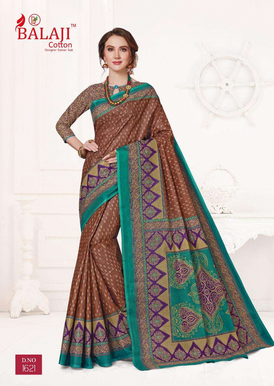 LEELAVATHI VOL-6 BY BALAJI COTTON 1601 TO 1630 SERIES INDIAN TRADITIONAL WEAR COLLECTION BEAUTIFUL STYLISH FANCY COLORFUL PARTY WEAR & OCCASIONAL WEAR COTTON SAREE WITH B.P SAREES AT WHOLESALE PRICE