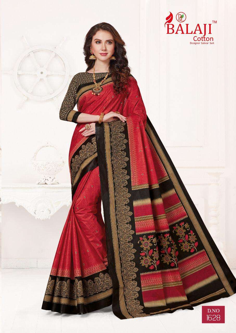 LEELAVATHI VOL-6 BY BALAJI COTTON 1601 TO 1630 SERIES INDIAN TRADITIONAL WEAR COLLECTION BEAUTIFUL STYLISH FANCY COLORFUL PARTY WEAR & OCCASIONAL WEAR COTTON SAREE WITH B.P SAREES AT WHOLESALE PRICE
