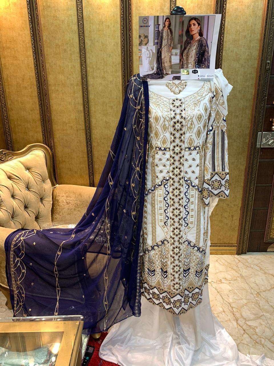 SHANAYA HIT DESIGN S-26 BY SHANAYA FASHION PAKISTANI SUITS BEAUTIFUL FANCY COLORFUL STYLISH PARTY WEAR & OCCASIONAL WEAR HEAVY FAUX GEORGETTE WITH EMBROIDERY DRESSES AT WHOLESALE PRICE