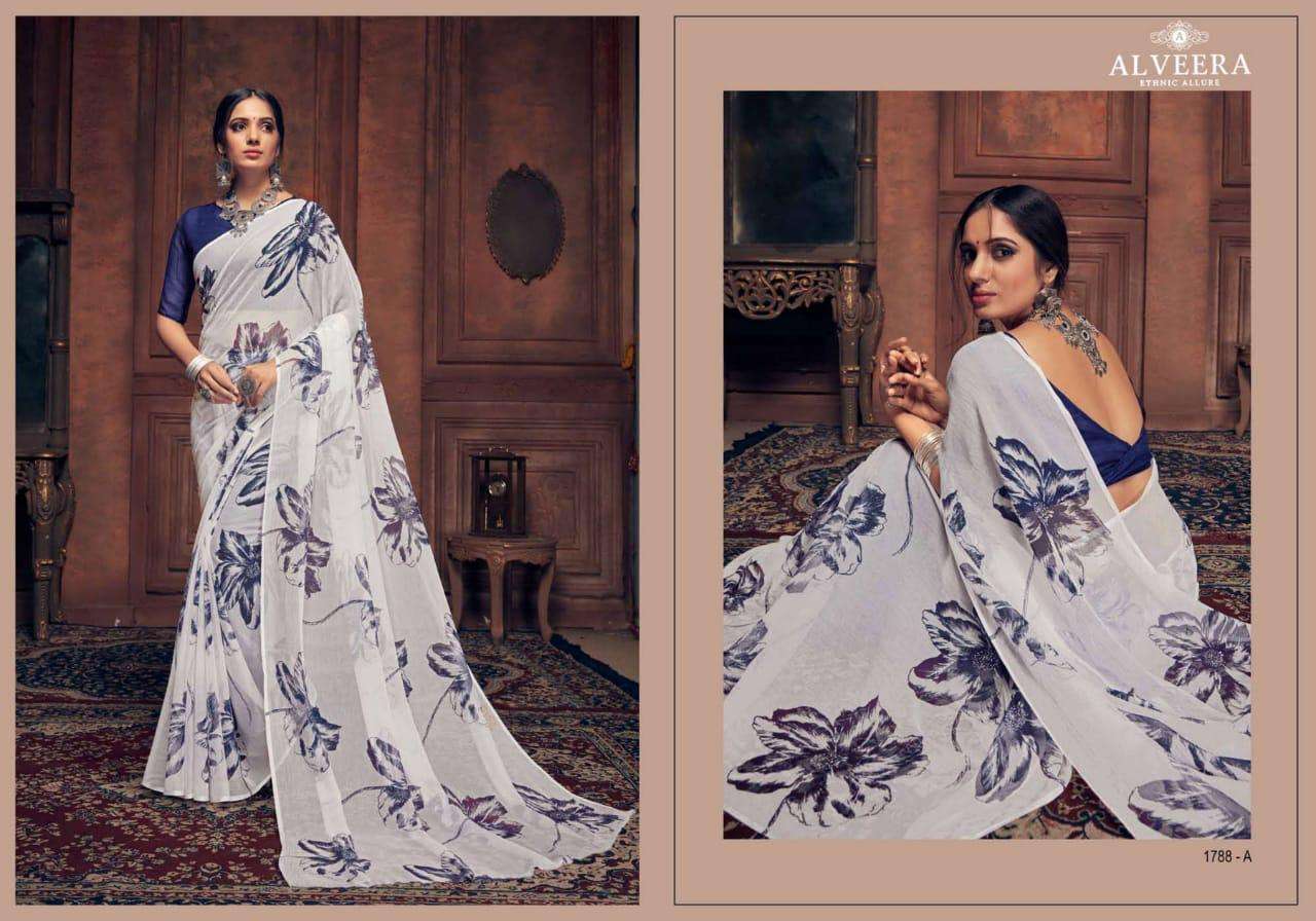 SONPARI BY ALVEERA 1788-A TO 1794-B SERIES INDIAN TRADITIONAL WEAR COLLECTION BEAUTIFUL STYLISH FANCY COLORFUL PARTY WEAR & OCCASIONAL WEAR CHIFFON SAREES AT WHOLESALE PRICE