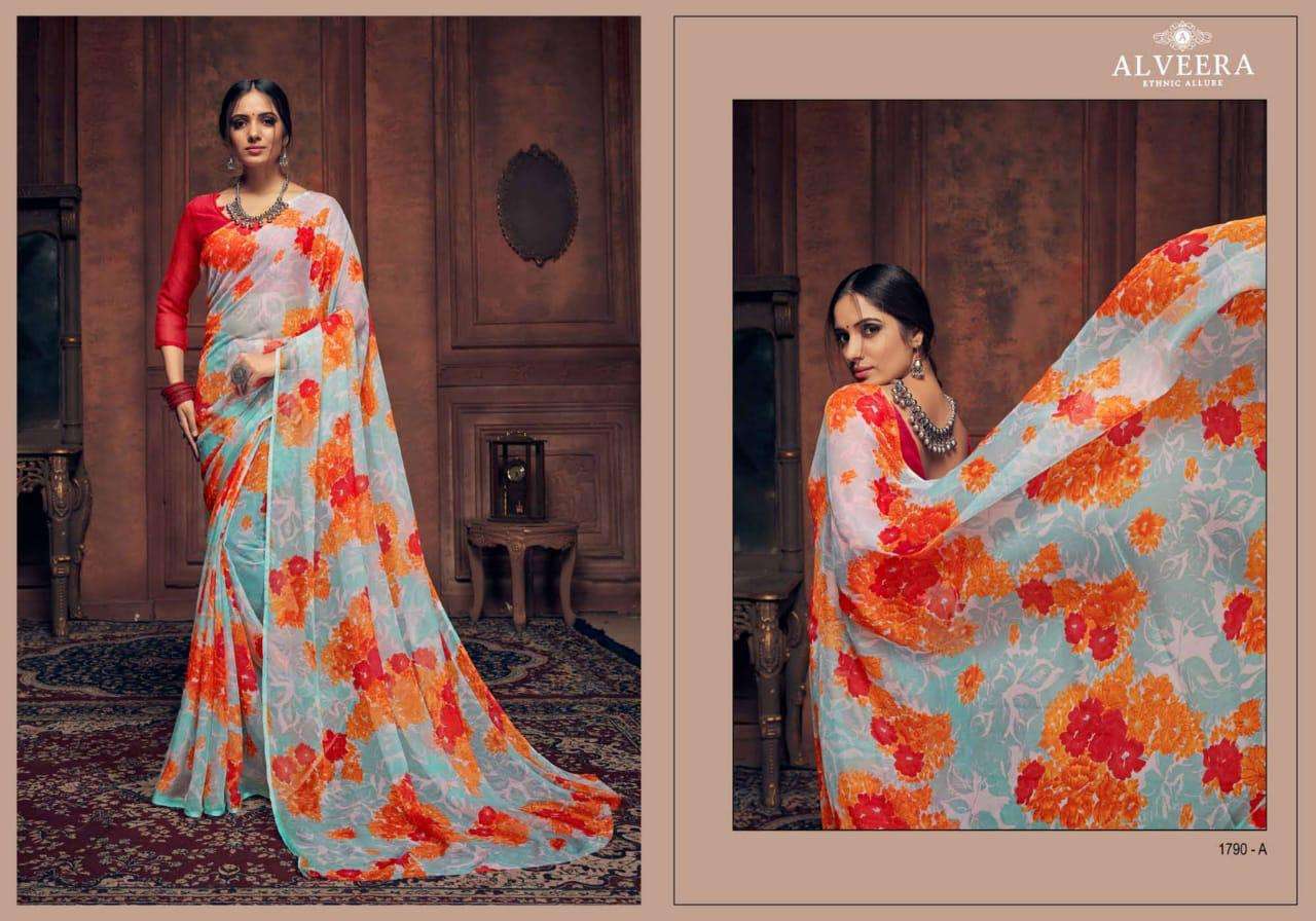 SONPARI BY ALVEERA 1788-A TO 1794-B SERIES INDIAN TRADITIONAL WEAR COLLECTION BEAUTIFUL STYLISH FANCY COLORFUL PARTY WEAR & OCCASIONAL WEAR CHIFFON SAREES AT WHOLESALE PRICE