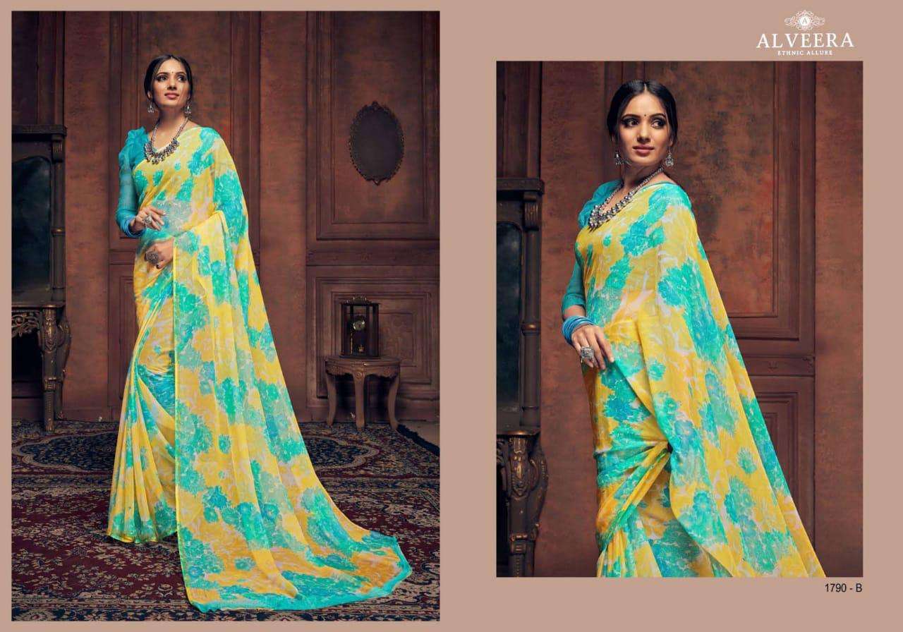 SONPARI BY ALVEERA 1788-A TO 1794-B SERIES INDIAN TRADITIONAL WEAR COLLECTION BEAUTIFUL STYLISH FANCY COLORFUL PARTY WEAR & OCCASIONAL WEAR CHIFFON SAREES AT WHOLESALE PRICE
