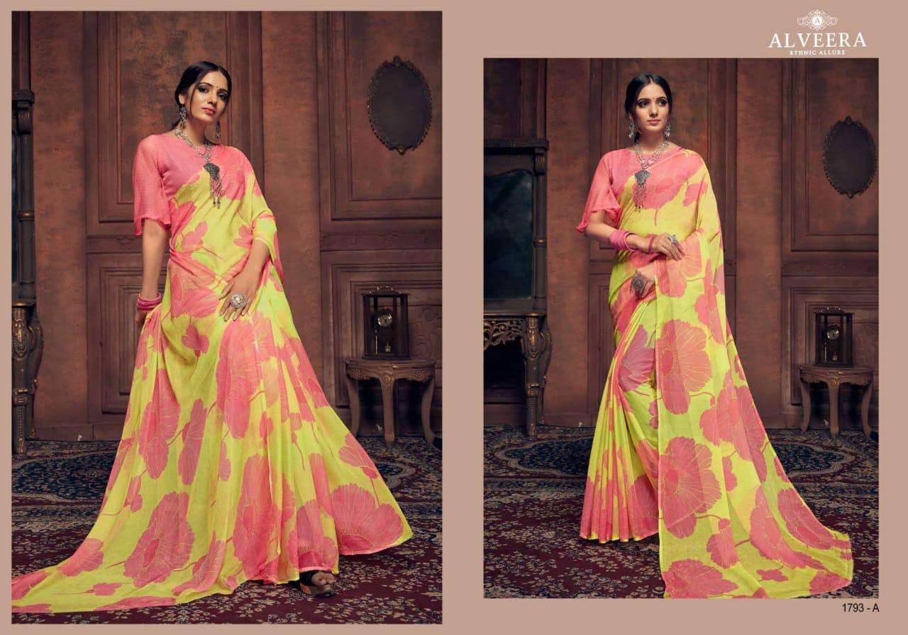 SONPARI BY ALVEERA 1788-A TO 1794-B SERIES INDIAN TRADITIONAL WEAR COLLECTION BEAUTIFUL STYLISH FANCY COLORFUL PARTY WEAR & OCCASIONAL WEAR CHIFFON SAREES AT WHOLESALE PRICE