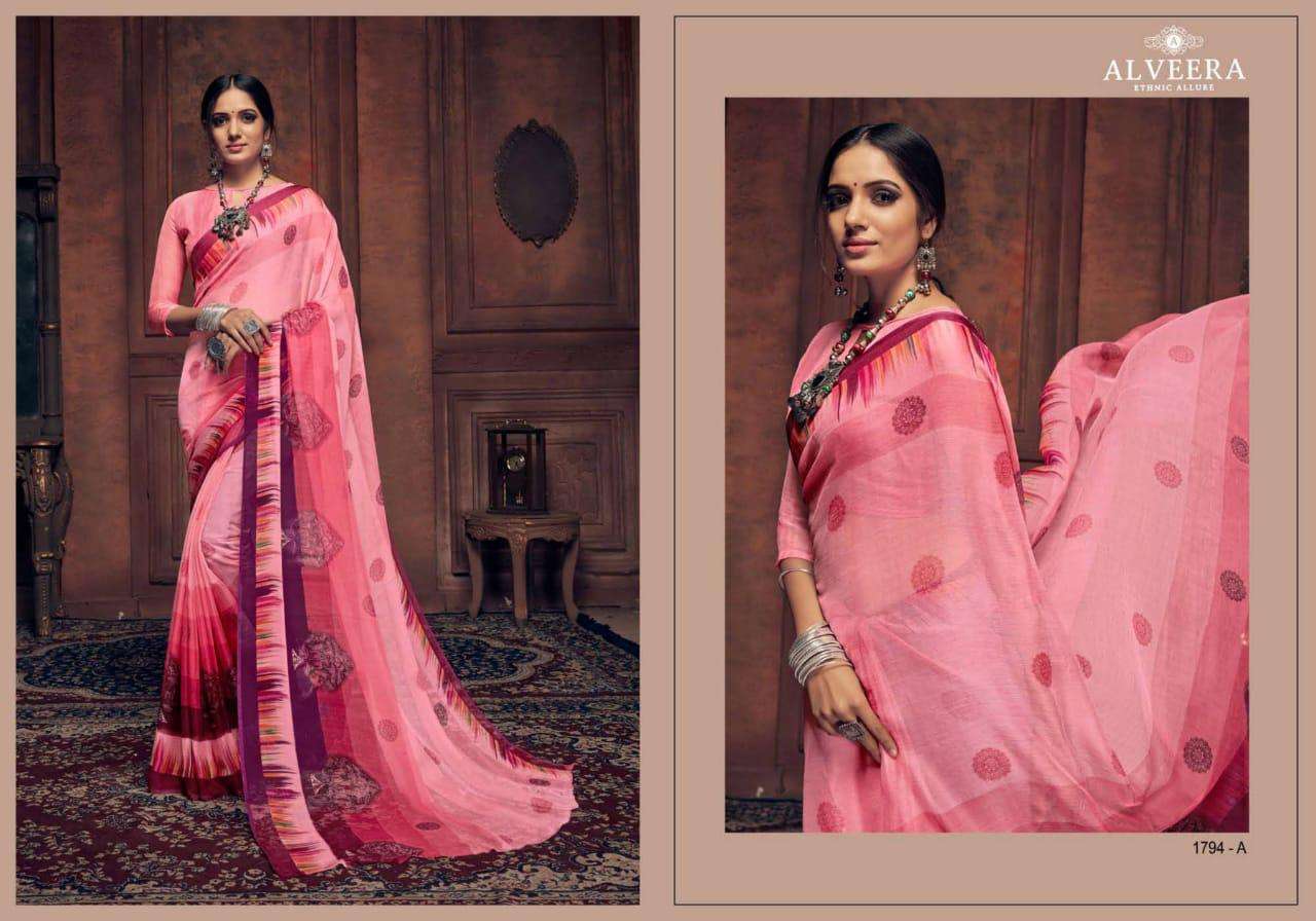 SONPARI BY ALVEERA 1788-A TO 1794-B SERIES INDIAN TRADITIONAL WEAR COLLECTION BEAUTIFUL STYLISH FANCY COLORFUL PARTY WEAR & OCCASIONAL WEAR CHIFFON SAREES AT WHOLESALE PRICE