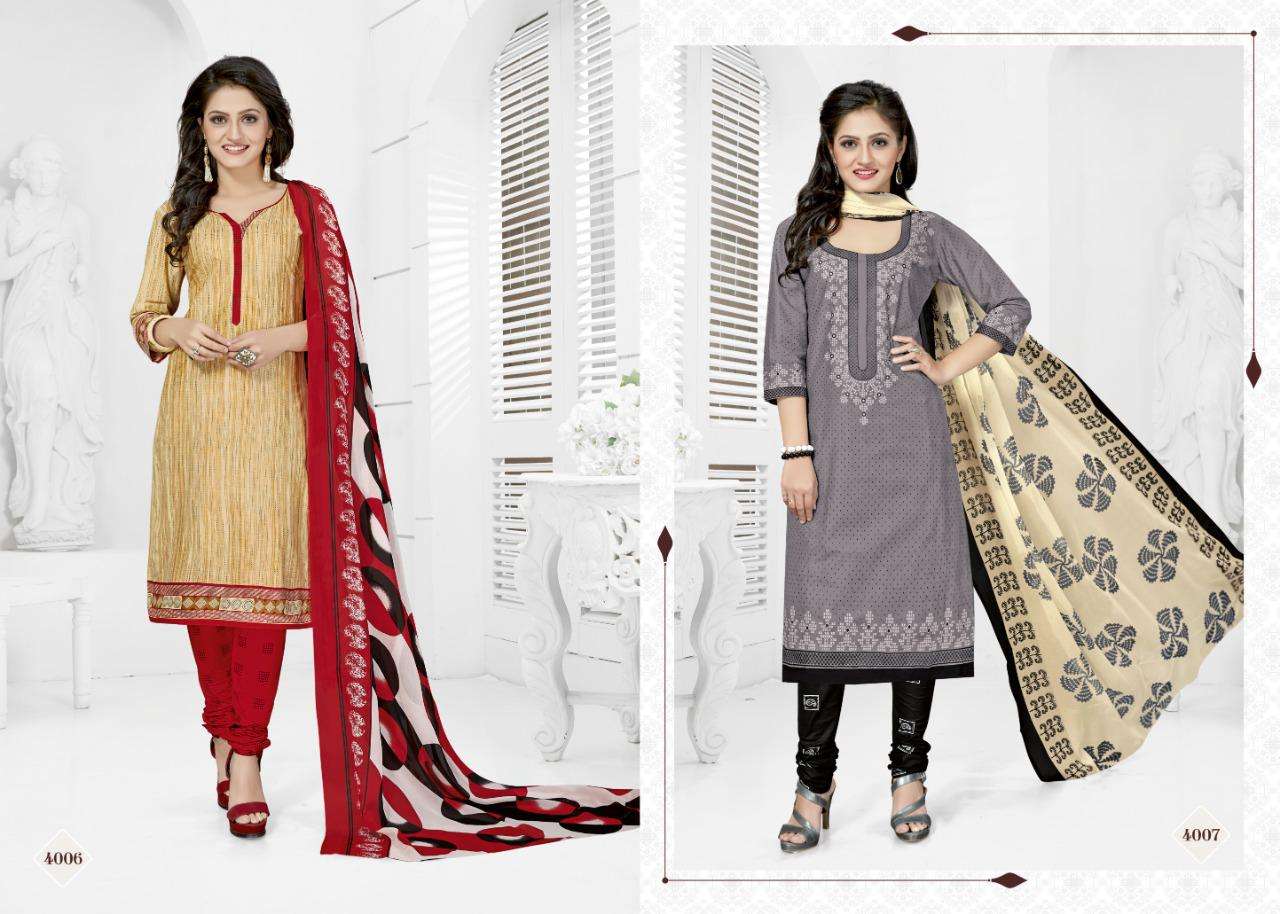RUBBY CHIFFON VOL-4 BY COTTON PLUS 4001 TO 4016 SERIES BEAUTIFUL SUITS STYLISH FANCY COLORFUL PARTY WEAR & OCCASIONAL WEAR COTTON PRINTED DRESSES AT WHOLESALE PRICE
