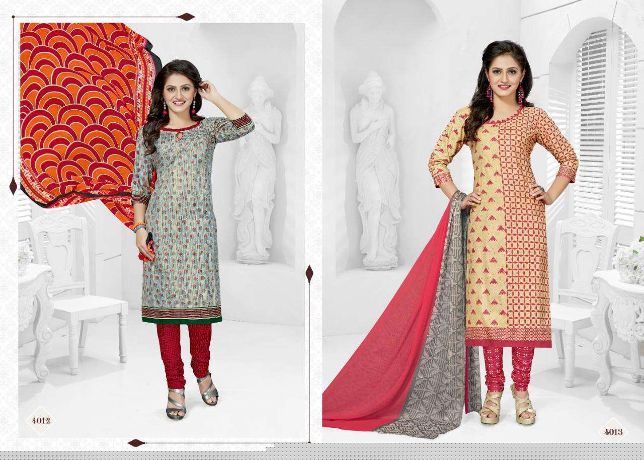 RUBBY CHIFFON VOL-4 BY COTTON PLUS 4001 TO 4016 SERIES BEAUTIFUL SUITS STYLISH FANCY COLORFUL PARTY WEAR & OCCASIONAL WEAR COTTON PRINTED DRESSES AT WHOLESALE PRICE