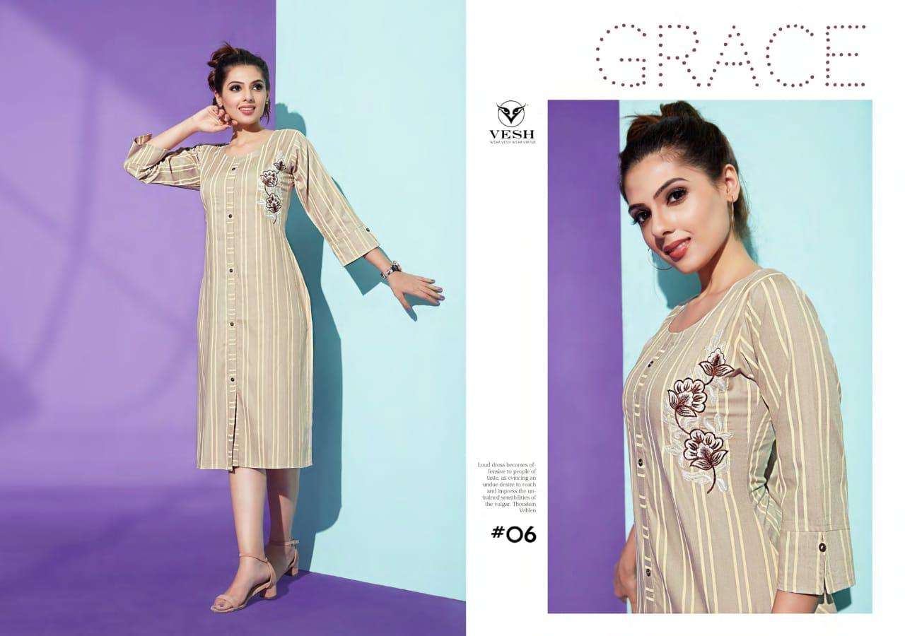 DAIZY BY VESH 01 TO 08 SERIES BEAUTIFUL COLORFUL STYLISH FANCY CASUAL WEAR & READY TO WEAR HEAVY RAYON EMBROIDERED KURTIS AT WHOLESALE PRICE