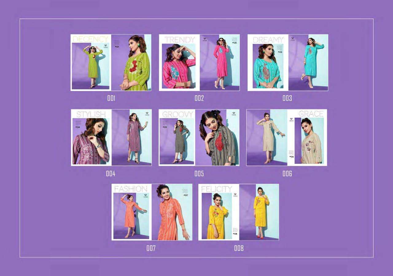 DAIZY BY VESH 01 TO 08 SERIES BEAUTIFUL COLORFUL STYLISH FANCY CASUAL WEAR & READY TO WEAR HEAVY RAYON EMBROIDERED KURTIS AT WHOLESALE PRICE