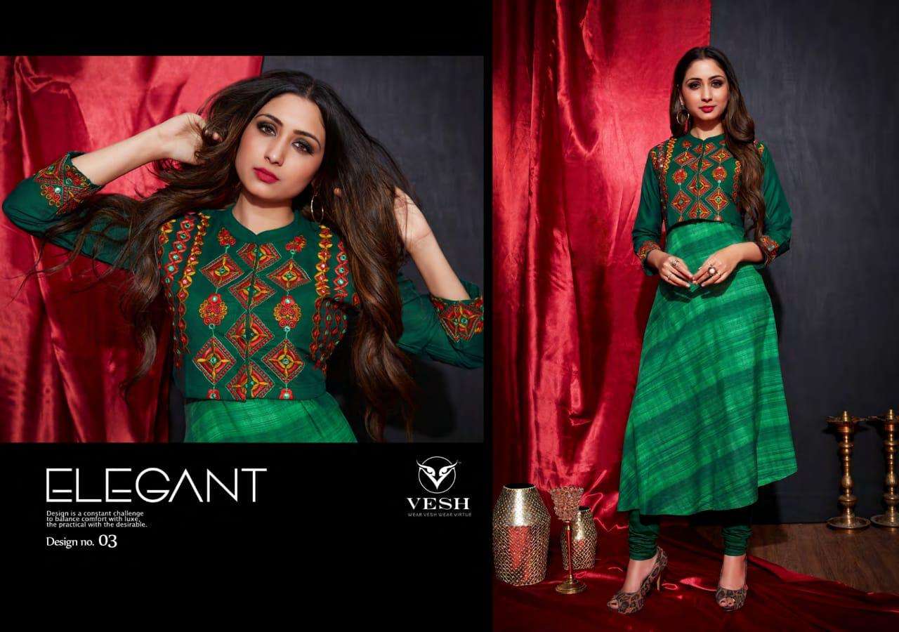 GLOSS BY VESH 01 TO 08 SERIES BEAUTIFUL COLORFUL STYLISH FANCY CASUAL WEAR & READY TO WEAR HEAVY RAYON EMBROIDERED KURTIS WITH KOTI AT WHOLESALE PRICE