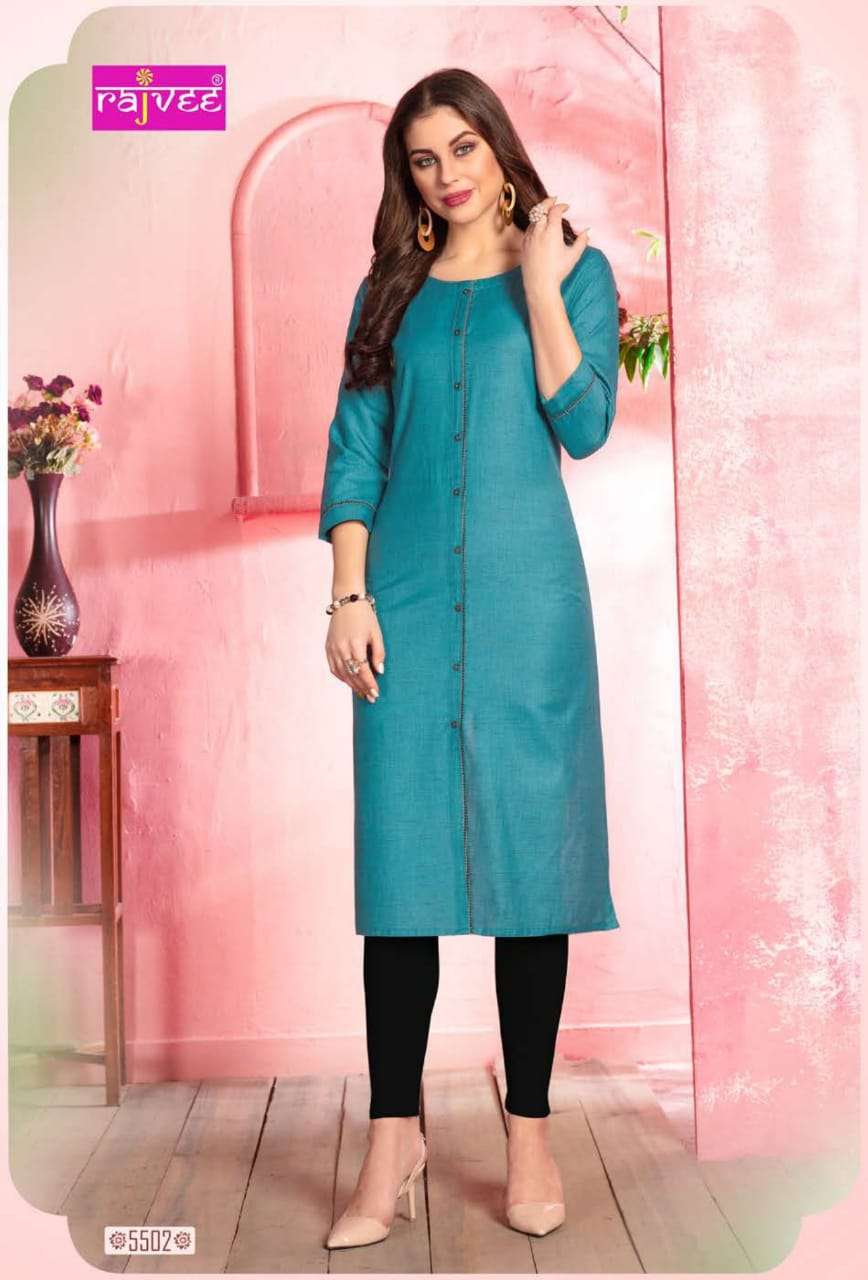 APPLE 5501 SERIES BY RAJVEE 9001 TO 9012 SERIES BEAUTIFUL STYLISH FANCY COLORFUL CASUAL WEAR & ETHNIC WEAR COTTON PRINTED KURTIS AT WHOLESALE PRICE