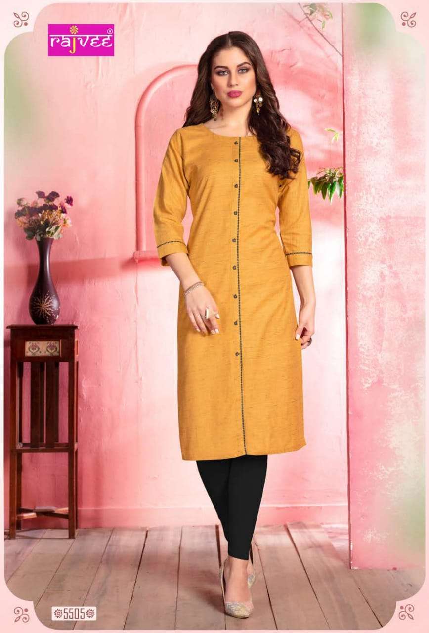 APPLE 5501 SERIES BY RAJVEE 9001 TO 9012 SERIES BEAUTIFUL STYLISH FANCY COLORFUL CASUAL WEAR & ETHNIC WEAR COTTON PRINTED KURTIS AT WHOLESALE PRICE