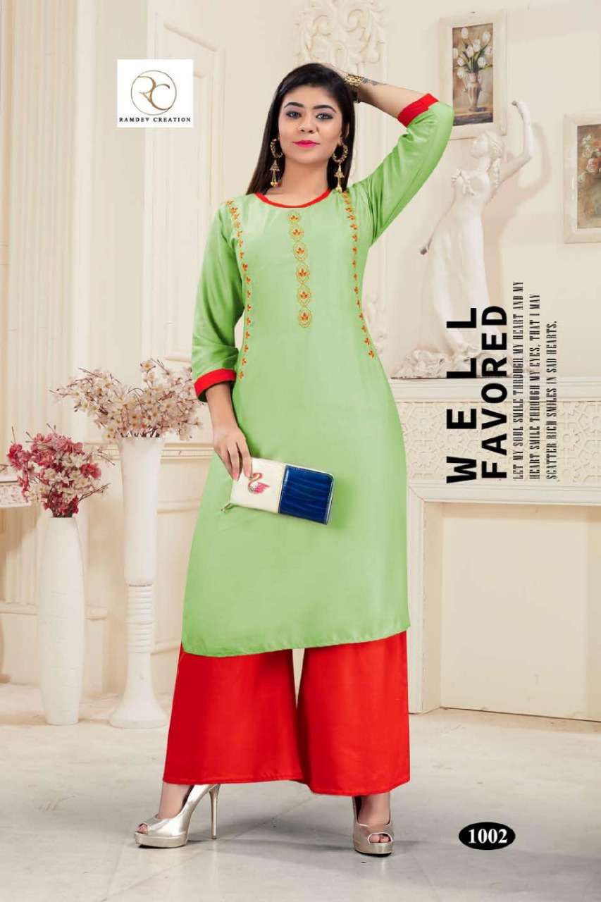 SATRANGI VOL-3 BY RC 1001 TO 1006 SERIES BEAUTIFUL COLORFUL STYLISH FANCY CASUAL WEAR & READY TO WEAR HEAVY RAYON 14 KG KURTIS WITH BOTTOM AT WHOLESALE PRICE
