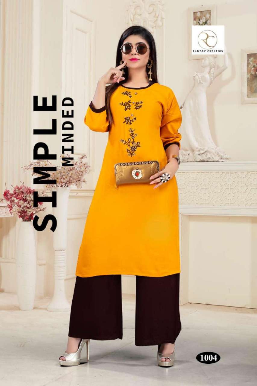 SATRANGI VOL-3 BY RC 1001 TO 1006 SERIES BEAUTIFUL COLORFUL STYLISH FANCY CASUAL WEAR & READY TO WEAR HEAVY RAYON 14 KG KURTIS WITH BOTTOM AT WHOLESALE PRICE