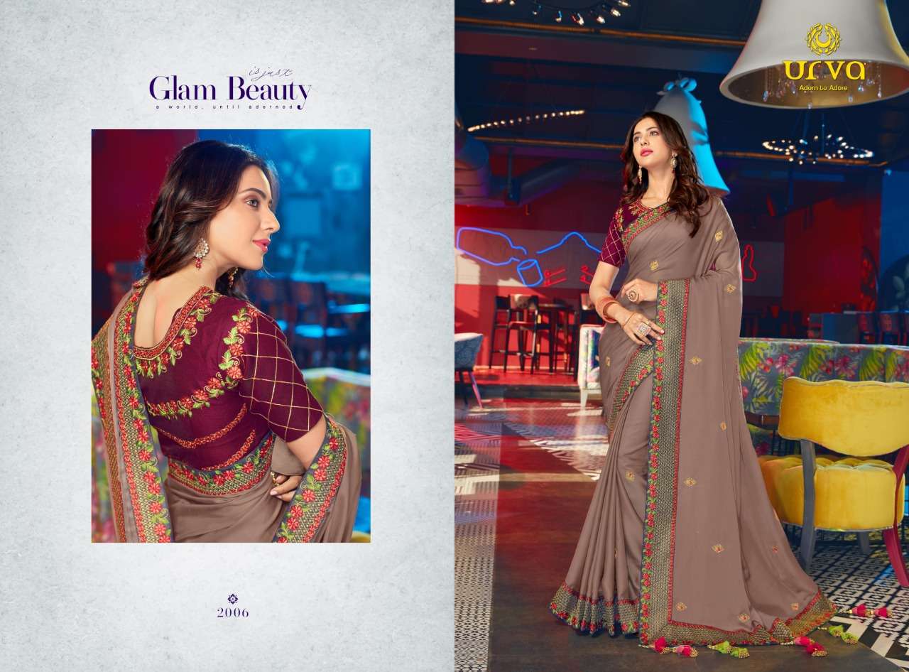 RAKUL BY URVA 2001 TO 2012 SERIES INDIAN TRADITIONAL WEAR COLLECTION BEAUTIFUL STYLISH FANCY COLORFUL PARTY WEAR & OCCASIONAL WEAR FANCY SAREES AT WHOLESALE PRICE