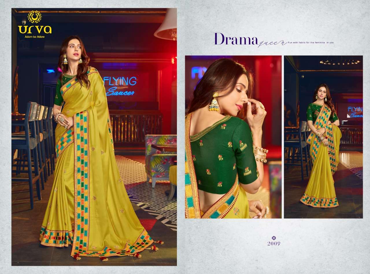 RAKUL BY URVA 2001 TO 2012 SERIES INDIAN TRADITIONAL WEAR COLLECTION BEAUTIFUL STYLISH FANCY COLORFUL PARTY WEAR & OCCASIONAL WEAR FANCY SAREES AT WHOLESALE PRICE