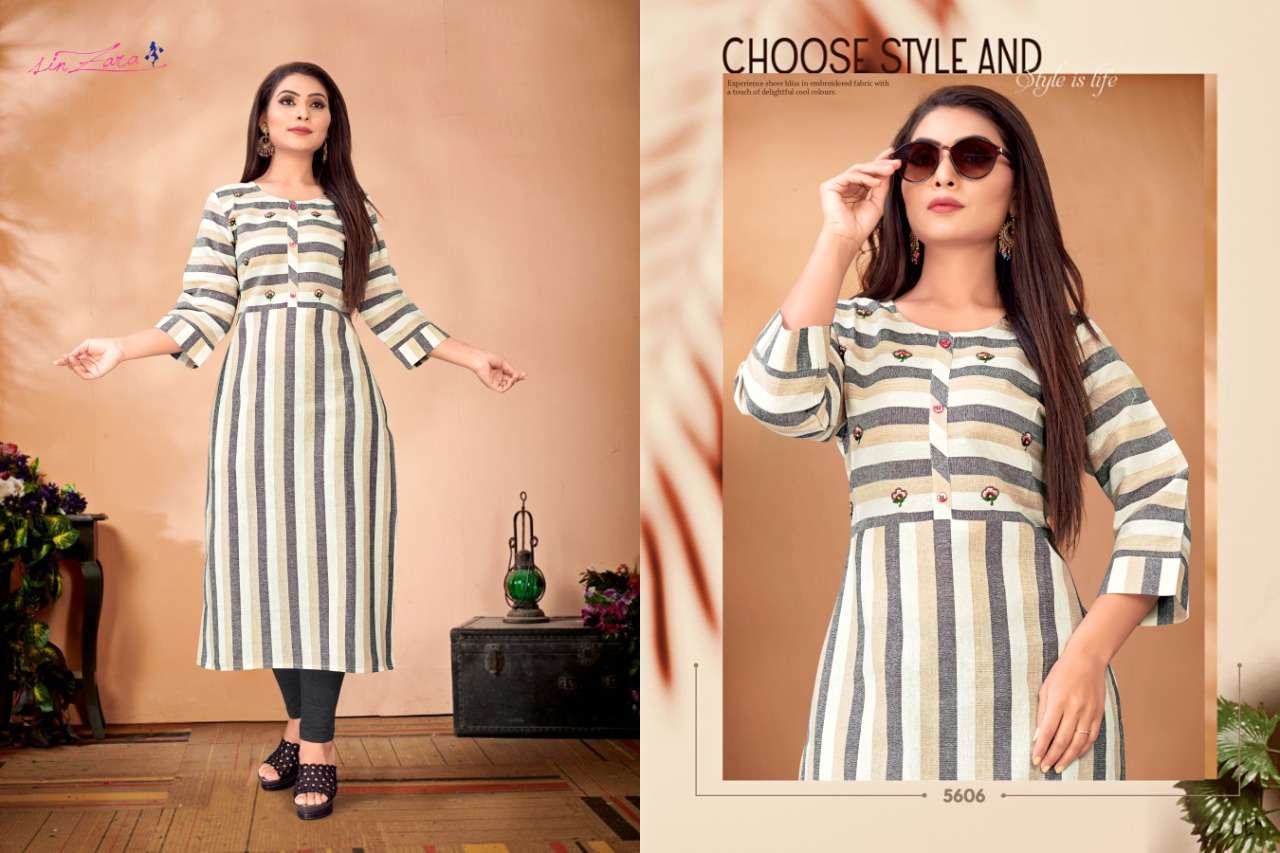 VERTICAL BY SIN ZARA 5601 TO 5609 SERIES BEAUTIFUL COLORFUL STYLISH FANCY CASUAL WEAR & ETHNIC WEAR & READY TO WEAR COTTON EMBROIDERED KURTIS AT WHOLESALE PRICE