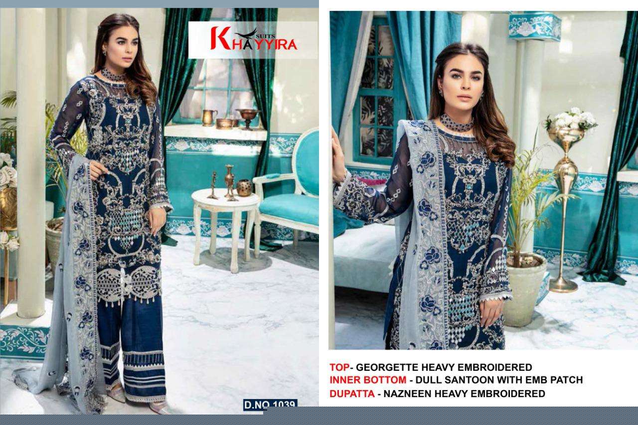 EMAAN ADEEL BY KHAYYIRA 1037 TO 1040 SERIES BEAUTIFUL PAKISTANI SUITS COLORFUL STYLISH FANCY CASUAL WEAR & ETHNIC WEAR GEORGETTE WITH EMBROIDERY DRESSES AT WHOLESALE PRICE