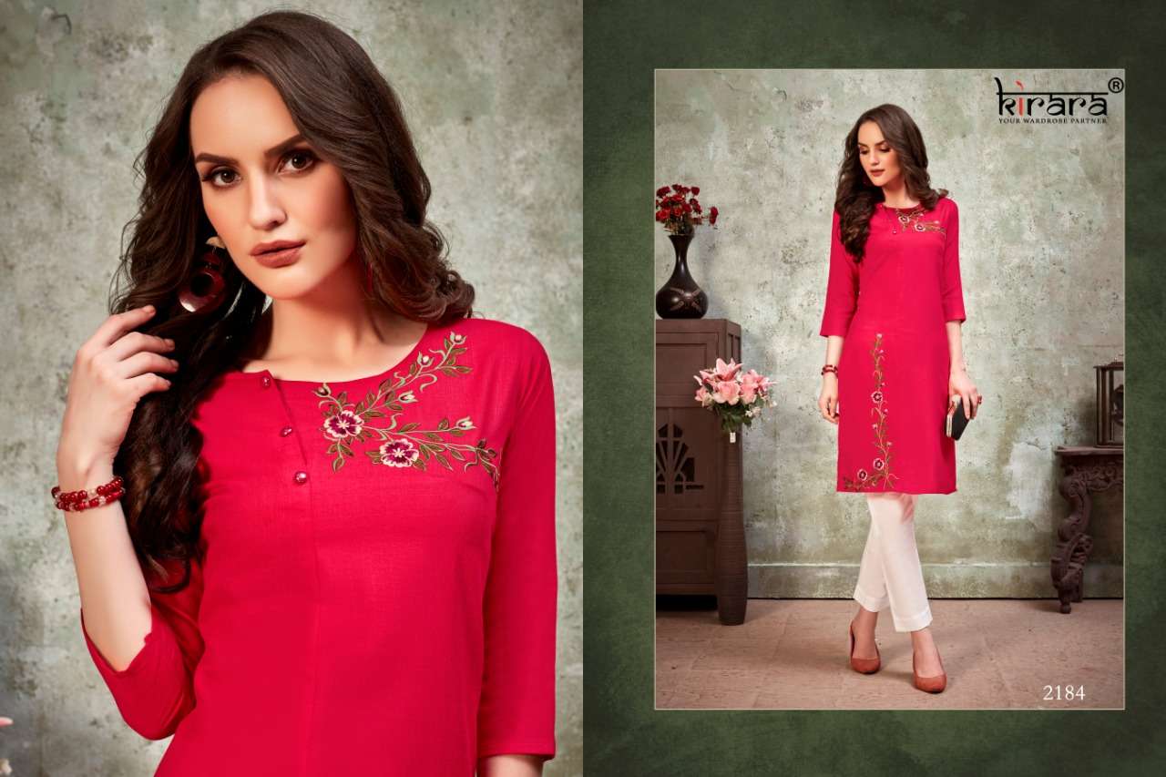 SUI DHAGA VOL-5 BY KIRARA 2184 TO 2191 SERIES BEAUTIFUL STYLISH FANCY COLORFUL CASUAL WEAR & ETHNIC WEAR & READY TO WEAR MAGIC COTTON KURTIS AT WHOLESALE PRICE