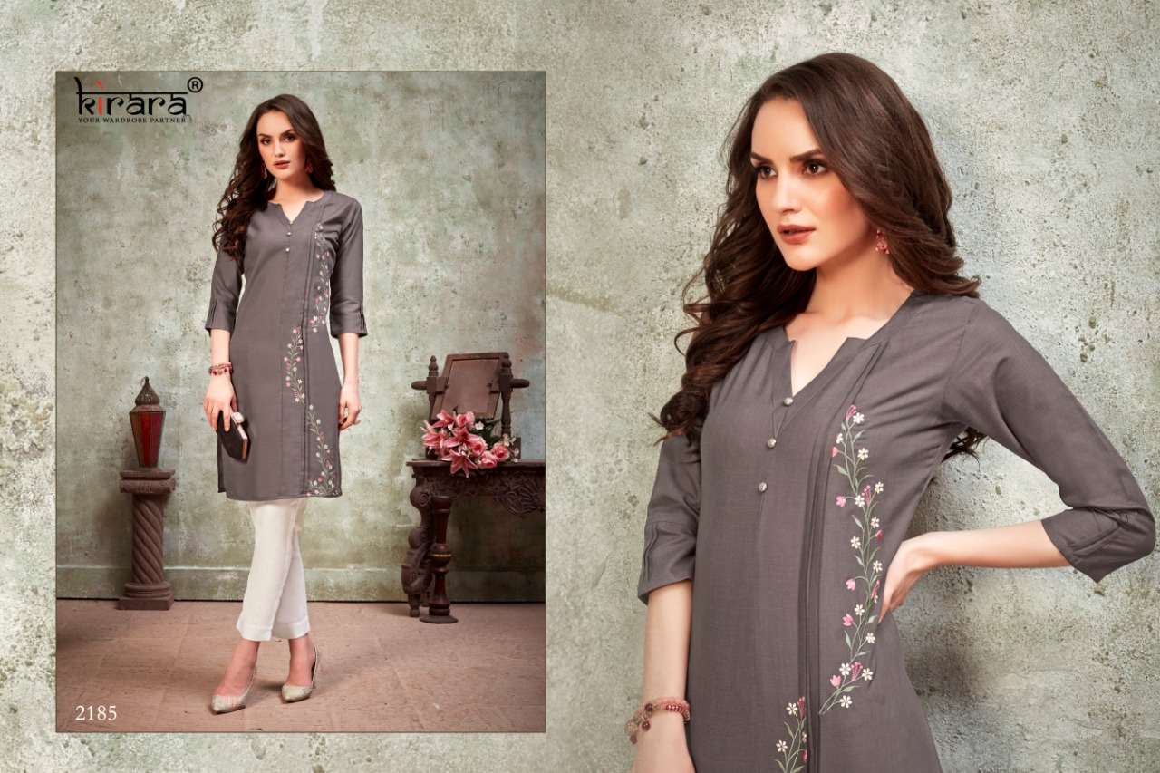 SUI DHAGA VOL-5 BY KIRARA 2184 TO 2191 SERIES BEAUTIFUL STYLISH FANCY COLORFUL CASUAL WEAR & ETHNIC WEAR & READY TO WEAR MAGIC COTTON KURTIS AT WHOLESALE PRICE