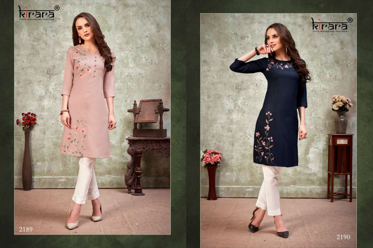 SUI DHAGA VOL-5 BY KIRARA 2184 TO 2191 SERIES BEAUTIFUL STYLISH FANCY COLORFUL CASUAL WEAR & ETHNIC WEAR & READY TO WEAR MAGIC COTTON KURTIS AT WHOLESALE PRICE